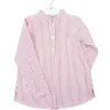 Red stripes mao shirt three buttons