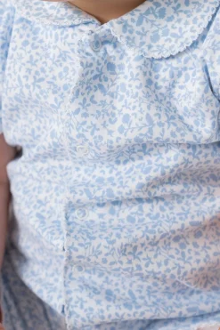 Short blue and white sleepsuit