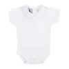 Short sleeve bodysuit piqué Peter Pan collar with blue stitch
