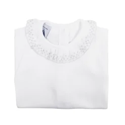 Short sleeve bodysuit with batiste collar in grey