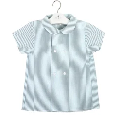 Short sleeves shirt. Green stripes