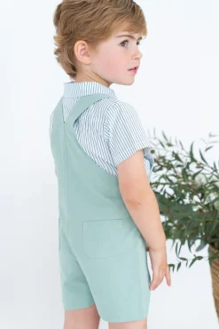 Short sleeves shirt. Green stripes