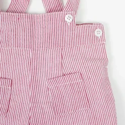Short with braces. Red stripes