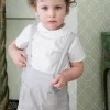 shorts with braces linen cotton stone