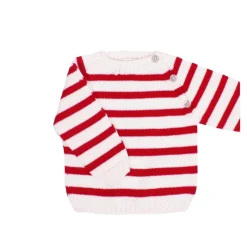 striped jumper in white and red