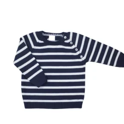 Striped sailor sweater. Navy blue and white
