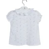 White blouse embroidered batiste
