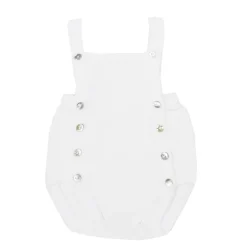 White knit baby dungaree