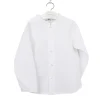 White linen mao collar shirt. Long sleeve