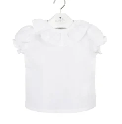 White short sleeve blouse. Linen cotton