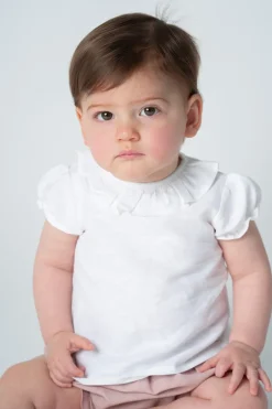 White short sleeve blouse. Linen cotton